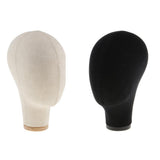 Maxbell 2x 21" Canvas Block Mannequin Head Wig Hat Making Display Holder with Stand