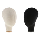 Maxbell 3pcs Canvas Block Mannequin Head Wig Hat Making Glasses Holder with Stand