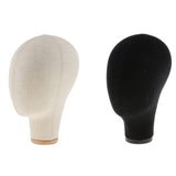 Maxbell Cork Canvas Block Mannequin Model Head Wigs Making Display with Tripod Stand