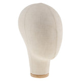 Maxbell 3pcs Canvas Block Mannequin Head Wig Hat Making Glasses Holder with Stand