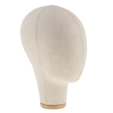 Maxbell 3pcs Canvas Block Mannequin Head Wig Hat Making Glasses Holder with Stand