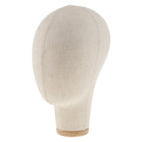 Maxbell 3pcs Canvas Block Mannequin Head Wig Hat Making Glasses Holder with Stand