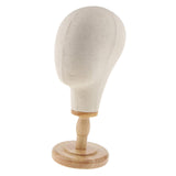 Maxbell 3pcs Canvas Block Mannequin Head Wig Hat Making Glasses Holder with Stand