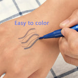 Maxbell 18 Pcs Tattoo Pen Tattoo Skin Marker Marking Scribe Pen Black Blue Red Color