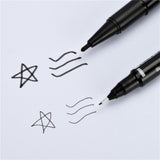 Maxbell 12Pcs Tattoo Pen Tattoo Skin Marker Marking Scribe Pen Fine Tip Black & Blue