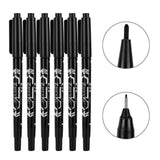 Maxbell 12Pcs Tattoo Pen Tattoo Skin Marker Marking Scribe Pen Fine Tip Black & Blue