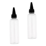 Maxbell 6pcs Plastic 100ml Travel Squeeze Bottle Lotion Shampoo Container Clear Cap