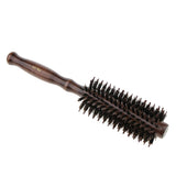Maxbell Wood Round Hairdressing Comb brush&Pure Bristle and Strawberry Hair Curlers