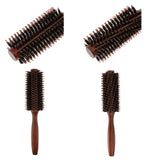 Maxbell 2PCS Wooden Handle Bristle Nylon Hair Care Round Brush Anti Hair Loss Comb