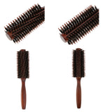 Maxbell 2PCS Wooden Handle Bristle Nylon Hair Care Round Brush Anti Hair Loss Comb