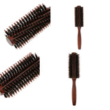 Maxbell 2PCS Wooden Handle Bristle Nylon Hair Care Round Brush Anti Hair Loss Comb