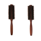 Maxbell 2PCS Wooden Handle Bristle Nylon Hair Care Round Brush Anti Hair Loss Comb