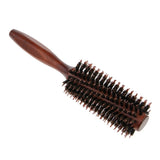 Maxbell 2PCS Wooden Handle Bristle Nylon Hair Care Round Brush Anti Hair Loss Comb
