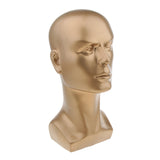 Maxbell Male Mannequin Manikin Head Glasses Caps Wigs Jewelry Display Stand  Gold