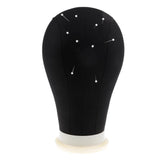 Maxbell 2x Canvas Poly Head for Wig Hat Making Display W/ Mount Hole+ 20pcs Pins 22"