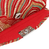 Maxbell 2x Embroidery Jewelry Makeup Double Lipstick Holder Case w/ Mirror Blue Red