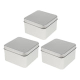 Maxbell 3x Square Empty Tins Box Portable Storage Containers Home Organizer Normal