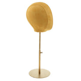 Maxbell 2pcs Suede Cork Mannequin Head Hat Rack Wig Display Holder W/ Metal Stand