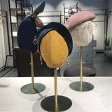 Maxbell 2pcs Suede Cork Mannequin Head Hat Rack Wig Display Holder W/ Metal Stand