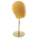 Maxbell 2pcs Suede Cork Mannequin Head Hat Rack Wig Display Holder W/ Metal Stand