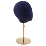 Maxbell 2pcs Suede Cork Mannequin Head Hat Rack Wig Display Holder W/ Metal Stand