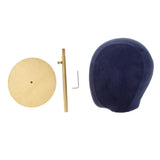 Maxbell 2pcs Suede Cork Mannequin Head Hat Rack Wig Display Holder W/ Metal Stand