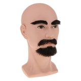 Maxbell Male Cosmetology Beard Mannequin Manikin Head for Wig Making w/ Tripod Stand