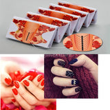 Maxbell Maxbell 100 Pcs Nail Art Tips Form Guide Sticker Polish DIY Stencil Tool Orange