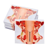 Maxbell Maxbell 100 Pcs Nail Art Tips Form Guide Sticker Polish DIY Stencil Tool Orange