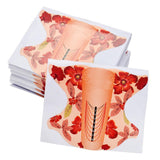 Maxbell Maxbell 100 Pcs Nail Art Tips Form Guide Sticker Polish DIY Stencil Tool Orange