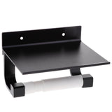 Maxbell Bathroom Toilet Paper Holder Shelf Rack Tissue Roller Phone Storage Black - Aladdin Shoppers