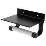 Maxbell Bathroom Toilet Paper Holder Shelf Rack Tissue Roller Phone Storage Black - Aladdin Shoppers