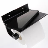 Maxbell Bathroom Toilet Paper Holder Shelf Rack Tissue Roller Phone Storage Black - Aladdin Shoppers