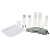 Maxbell 15pcs Travel Makeup Toiletry Bottles Toothbrush Eye Mask Set w/ Zipper Bag