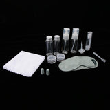 Maxbell 15pcs Travel Makeup Toiletry Bottles Toothbrush Eye Mask Set w/ Zipper Bag