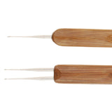 Maxbell 2 Pieces Bamboo Hair Weaving Crochet Needles Hooks Dreadlock Tool 0.75+0.5mm - Aladdin Shoppers