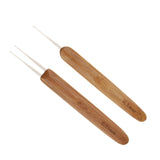 Maxbell 2 Pieces Bamboo Hair Weaving Crochet Needles Hooks Dreadlock Tool 0.75+0.5mm - Aladdin Shoppers