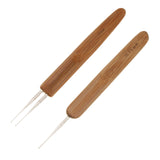 Maxbell 2 Pieces Bamboo Hair Weaving Crochet Needles Hooks Dreadlock Tool 0.5+0.75mm - Aladdin Shoppers