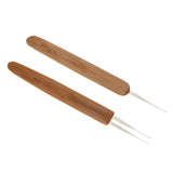 Maxbell 2 Pieces Bamboo Hair Weaving Crochet Needles Hooks Dreadlock Tool 0.5+0.75mm - Aladdin Shoppers