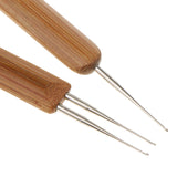 Maxbell 2 Pieces Bamboo Hair Weaving Crochet Needles Hooks Dreadlock Tool 0.5+0.75mm - Aladdin Shoppers