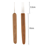 Maxbell 2 Pieces Bamboo Hair Weaving Crochet Needles Hooks Dreadlock Tool 0.5+0.75mm - Aladdin Shoppers