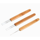 Maxbell 2 Pieces Bamboo Hair Weaving Crochet Needles Hooks Dreadlock Tool 0.5+0.75mm - Aladdin Shoppers
