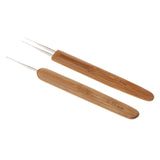 Maxbell 2 Pieces Bamboo Hair Weaving Crochet Needles Hooks Dreadlock Tool 0.5+0.75mm - Aladdin Shoppers
