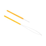 Maxbell Loop Needle Threader Wire Pulling Hook Weaving Dreadlock Crochet Needle Set Yellow