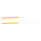 Maxbell Loop Needle Threader Wire Pulling Hook Weaving Dreadlock Crochet Needle Set Yellow