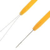 Maxbell Loop Needle Threader Wire Pulling Hook Weaving Dreadlock Crochet Needle Set Yellow