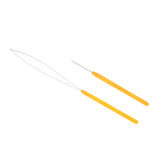Maxbell Loop Needle Threader Wire Pulling Hook Weaving Dreadlock Crochet Needle Set Yellow