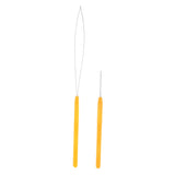 Maxbell Loop Needle Threader Wire Pulling Hook Weaving Dreadlock Crochet Needle Set Yellow