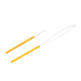Maxbell Loop Needle Threader Wire Pulling Hook Weaving Dreadlock Crochet Needle Set Yellow