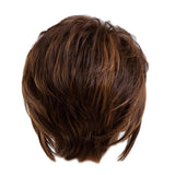 Maxbell Women Short Wigs Human Hair Marron  Layered Straight Full Wigs Heat OK